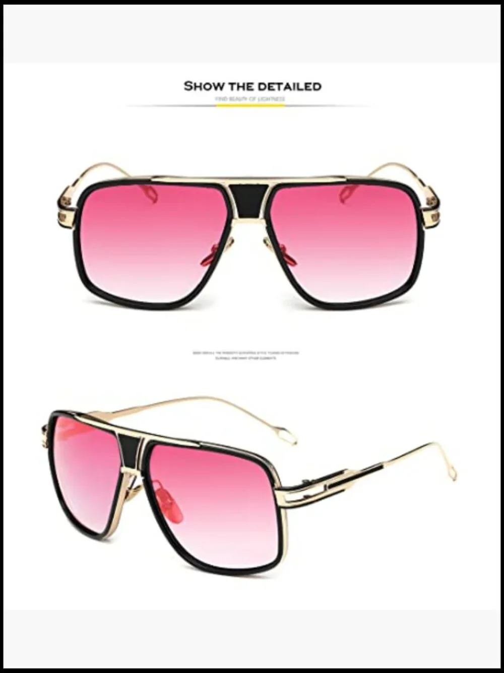 Retro Oversized Aviator Sunglasses Men UV400 Polarized Metal Frame Goggle